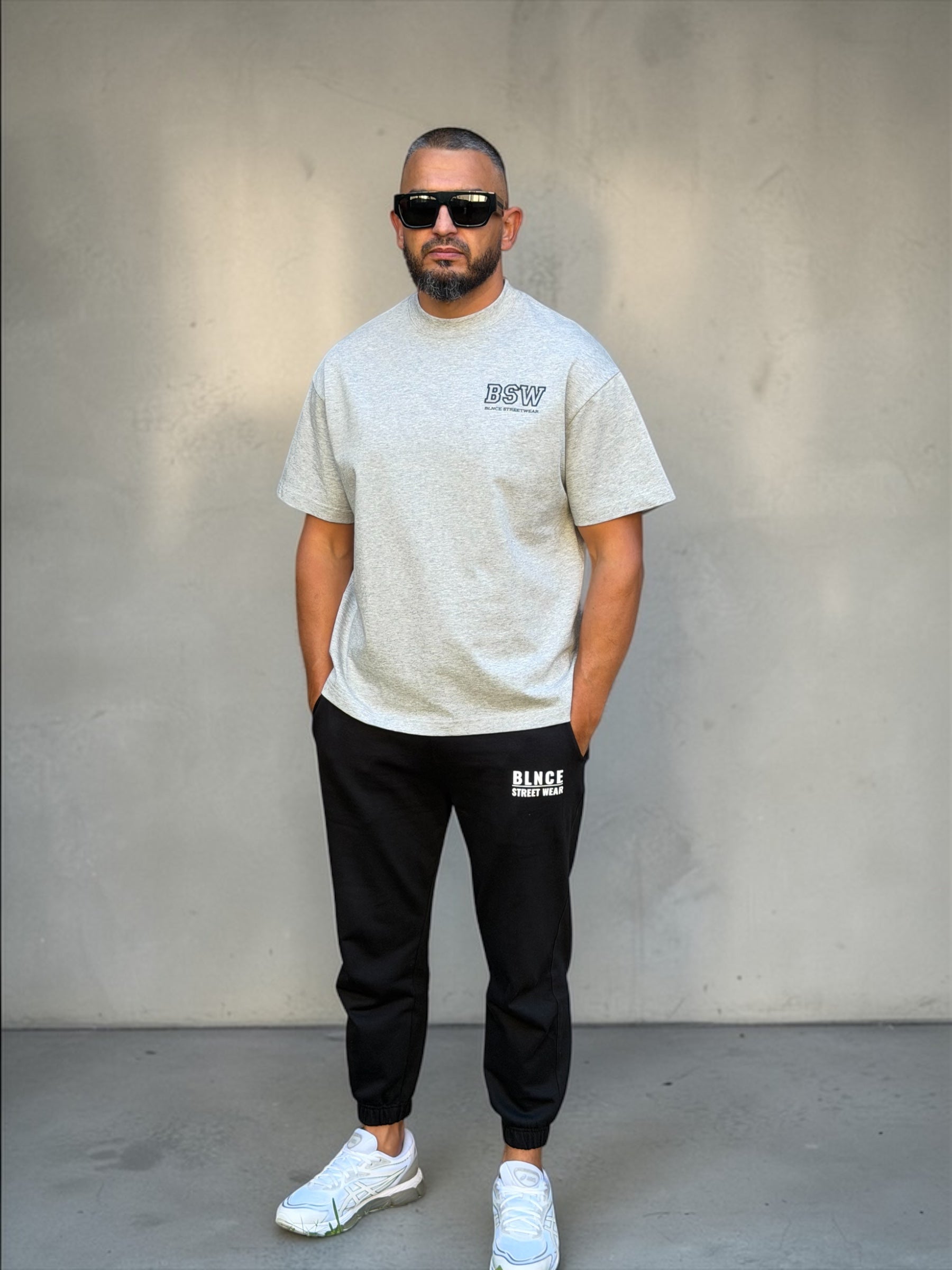 BSW "Varsity Core" Oversized Tee - Grey BLNCE Streetwear
