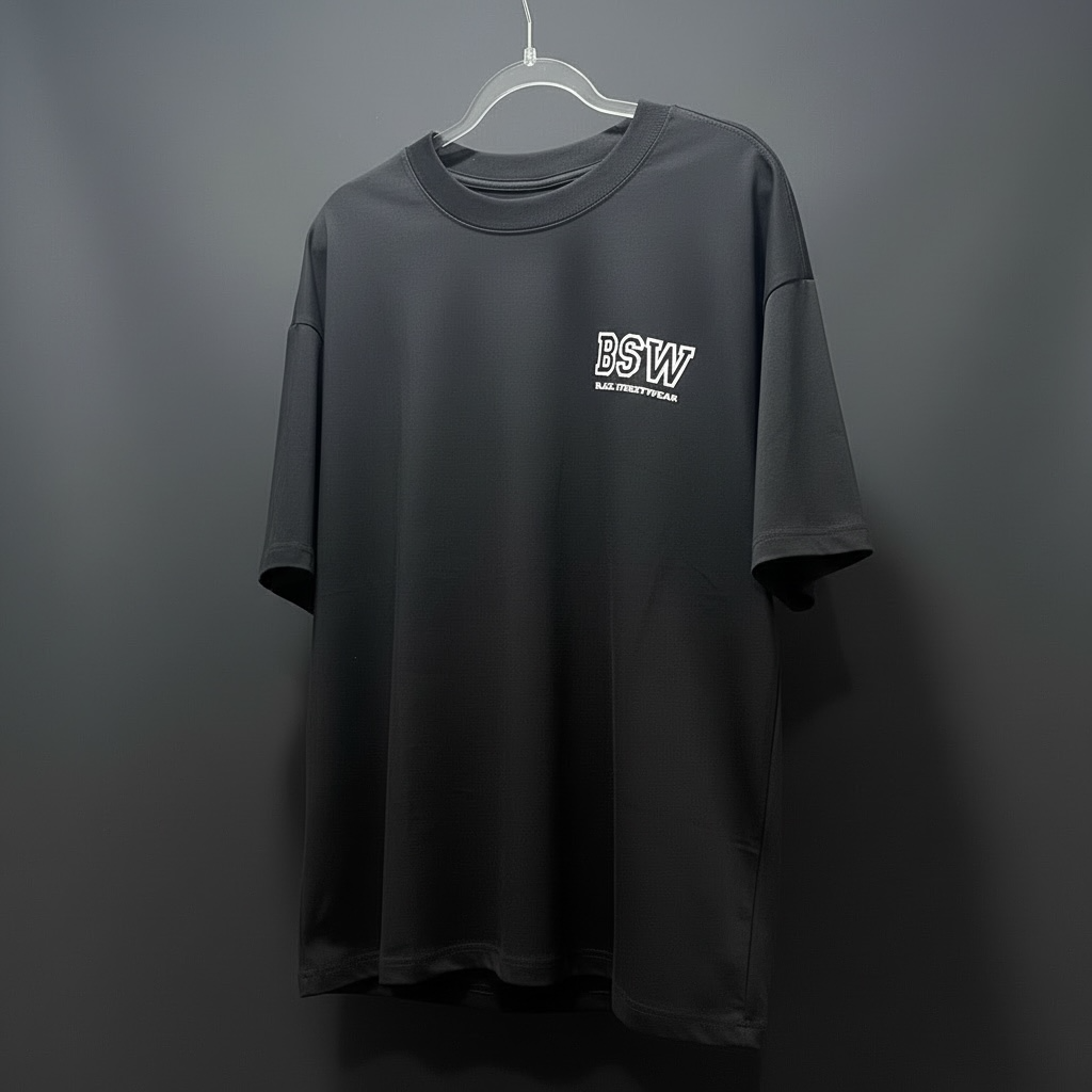 BSW "Varsity Core" Oversized Tee - Black BLNCE Streetwear